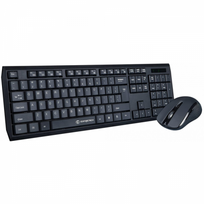 Kit wireless Gofreetech GFT-S005 - Tastatura, USB, Black + Mouse optic, USB, Black