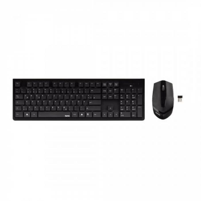 Kit Wireless Hama RF 2300 - Tastatura, USB, Black +  Mouse Optic, USB Wireless, Black