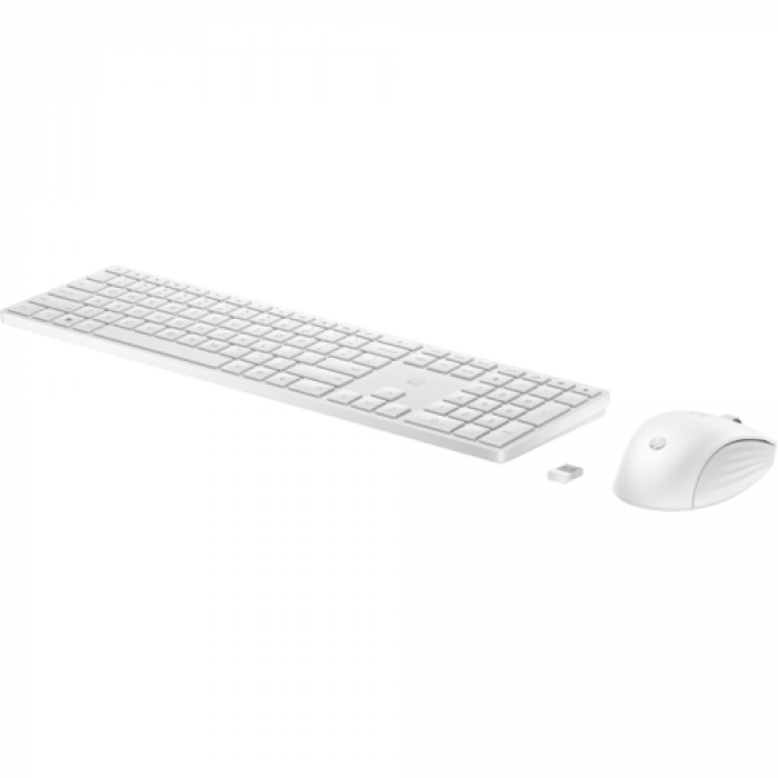 Kit Wireless HP 650 - Tastatura, USB, White + Mouse Optic, USB, White