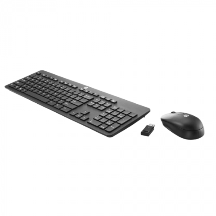 Kit Wireless HP - Tastatura Slim, USB, Black + Mouse Optic Slim, USB, Black