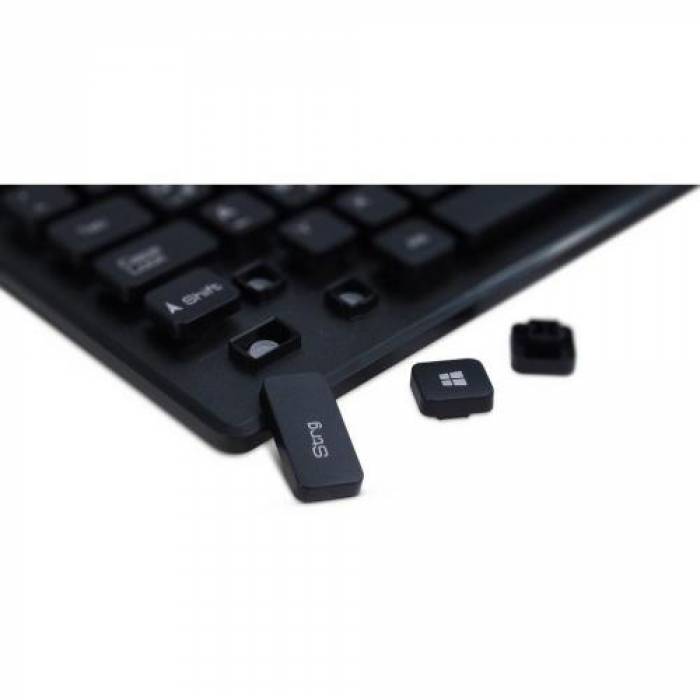 Kit Wireless Inter-Tech Eterno KM-232W - Tastatura, USB, Black + Mouse Optic, USB, Black
