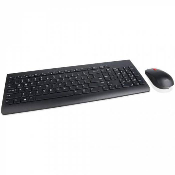 Kit Wireless Lenovo 510 - Tastatura, USB Wireless, Black + Mouse Optic, USB Wireless, Black
