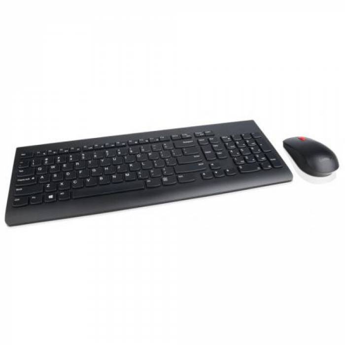Kit Wireless Lenovo Essential - Tastatura, USB, Black + Mouse Optic, USB, Black