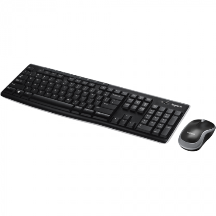 Kit Wireless Logitech MK270 - Tastatura, USB, Black + Mouse Optic, USB, Black