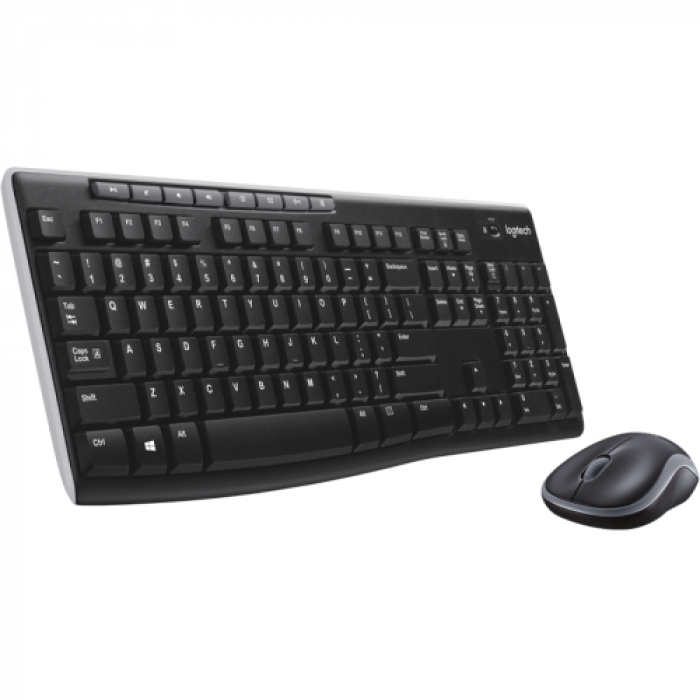 Kit Wireless Logitech MK270 - Tastatura, USB, Black + Mouse Optic, USB, Black