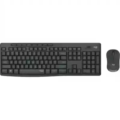 Kit Wireless Logitech MK295 - Tastatura, USB, Layout UK, Black + Mouse Optic, USB, Black