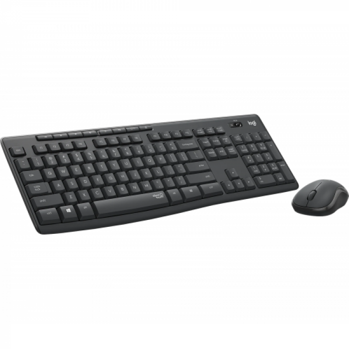 Kit Wireless Logitech MK295 - Tastatura, USB, Layout US, Black + Mouse Optic, USB, Black