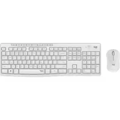 Kit Wireless Logitech MK295 - Tastatura, USB, Layout US, White + Mouse Optic, USB, White