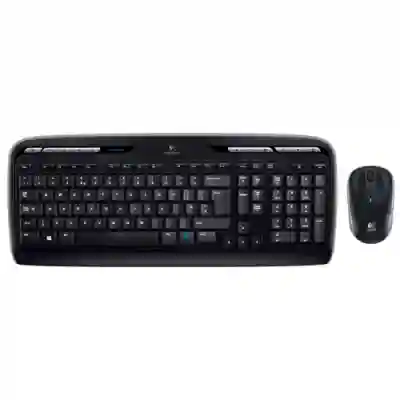 Kit Wireless Logitech MK330 - Tastatura, USB, Black + Mouse Optic M215, USB, Black