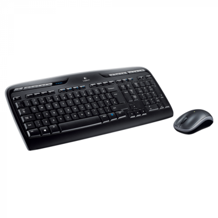 Kit Wireless Logitech MK330 - Tastatura, USB, Black + Mouse Optic M215, USB, Black