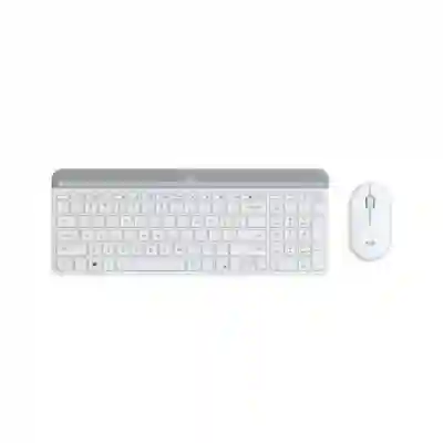 Kit Wireless Logitech MK470 - Tastatura, USB, Layout US, White + Mouse Optic, USB, White