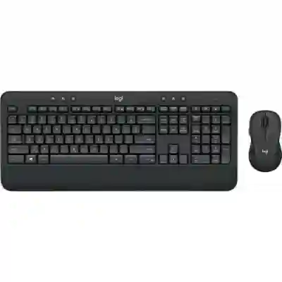 Kit Wireless Logitech MK545 - Tastatura, USB, Layout UK, Black + Mouse Laser, USB, Black