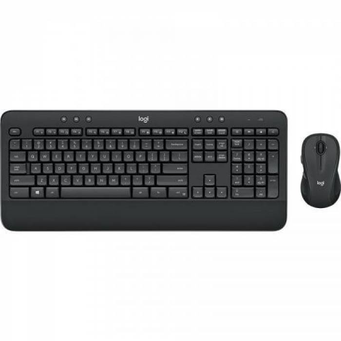 Kit Wireless Logitech MK545 - Tastatura, USB, Layout UK, Black + Mouse Laser, USB, Black