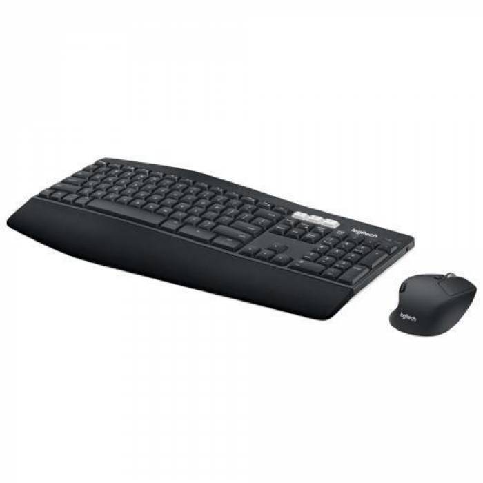 Kit Wireless Logitech MK850 - Tastatura, Bluetooth, Layout UK, Black + Mouse Optic, Bluetooth, Black