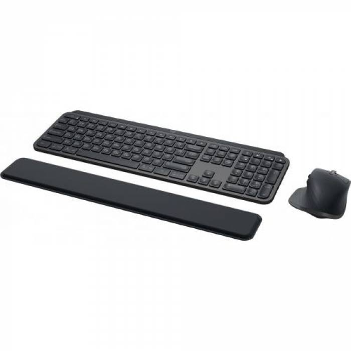 Kit Wireless Logitech MX KEYS Combo for Business Gen2 - Tastatura MX KEYS, Bluetooth, Layout US, Graphite + Mouse Optic MX Master 3S, Bluetooth, Graphite