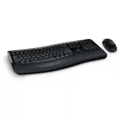 Kit Wireless Microsoft Comfort Desktop 5050 - Tastatura, USB, Black + Mouse BlueTrack, USB, Black