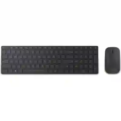 Kit Wireless Microsoft Designer Desktop - Tastatura, Bluetooth, Black + Mouse BlueTrack, Bluetooth, Black