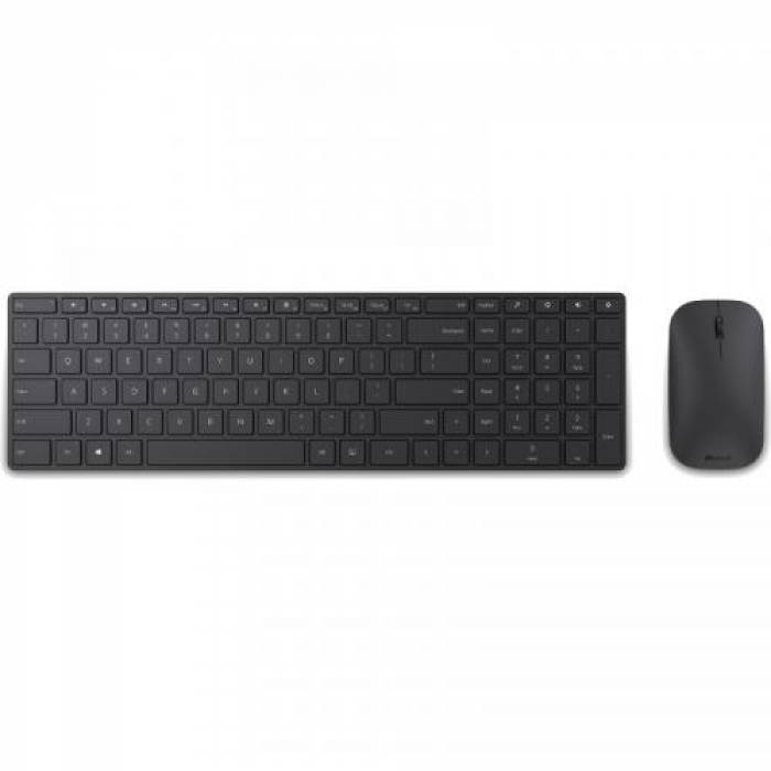 Kit Wireless Microsoft Designer Desktop - Tastatura, Bluetooth, Black + Mouse BlueTrack, Bluetooth, Black