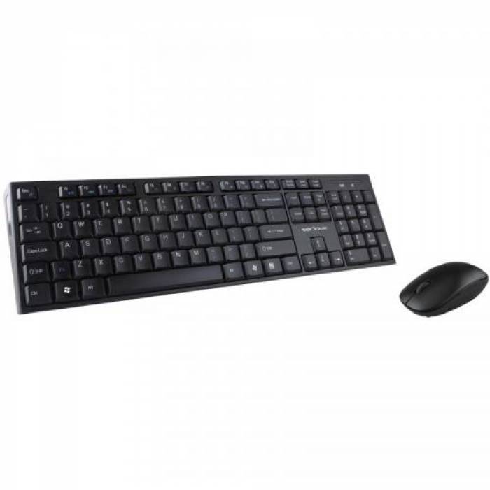 Kit Wireless Serioux NK9800WR - Tastatura, USB, Black + Mouse Optic, USB, Black