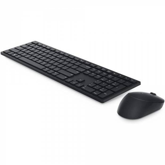 Kit Wireless Tastatura Dell KM3322W, USB, Black + Mouse optic, USB, Black