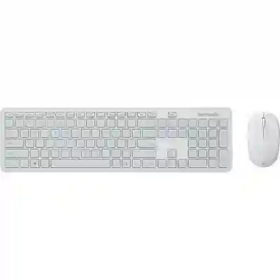 Kit wireless Tastatura Microsoft, USB, Black + Mouse optic, USB, Glacier