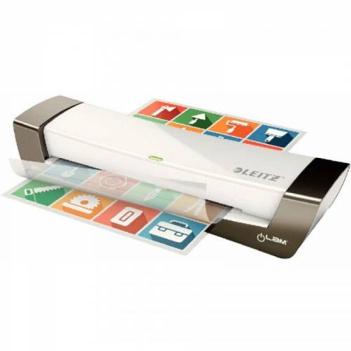 Laminator Leitz iLAM Office A4, White-Silver