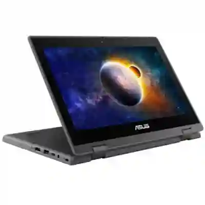 Laptop 2-in-1 ASUS BR1100FKA-BP1429N, Intel Celeron N4500, 11.6inch Touch, RAM 8GB, eMMC 128GB, Intel UHD Graphics, Windows 11 SE, Dark Grey