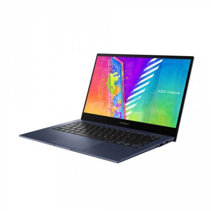 Laptop 2-in-1 ASUS Vivobook Flip 14 TP1401KA-EC062W, 14inch Touch, Intel Pentium Silver N6000, RAM 8GB, SSD 256GB, Intel UHD Graphics, Windows 11 S, Quiet Blue