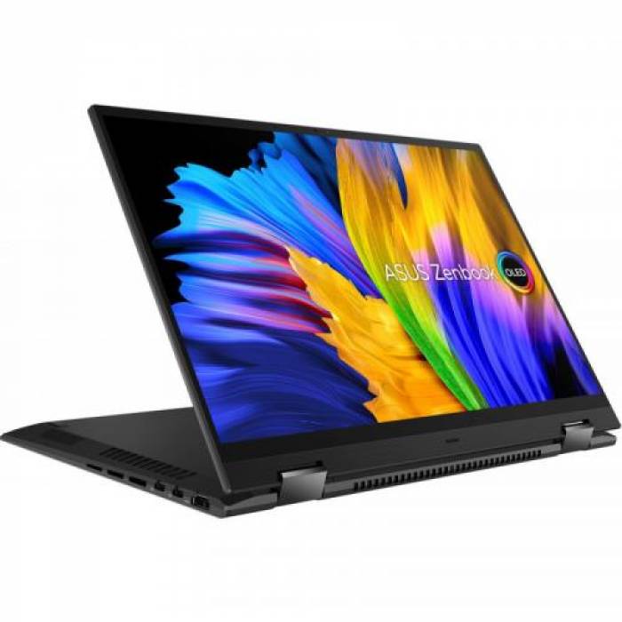 Laptop 2-in-1 ASUS ZenBook 14 Flip OLED UN5401QA-KN161X, AMD Ryzen 7 5800H, 14inch Touch, RAM 16GB, SSD 1TB, AMD Radeon Graphics, Windows 11 Pro, Jade Black