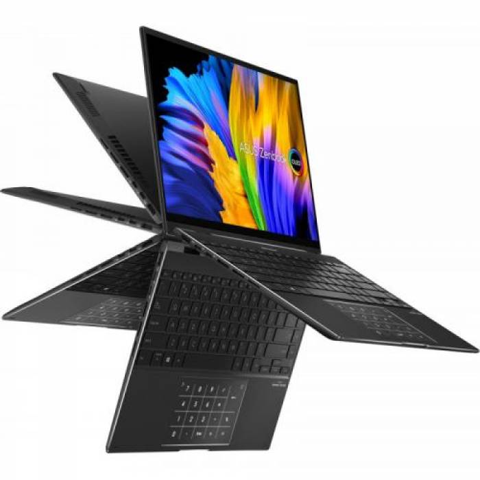 Laptop 2-in-1 ASUS ZenBook 14 Flip OLED UN5401QA-KN161X, AMD Ryzen 7 5800H, 14inch Touch, RAM 16GB, SSD 1TB, AMD Radeon Graphics, Windows 11 Pro, Jade Black