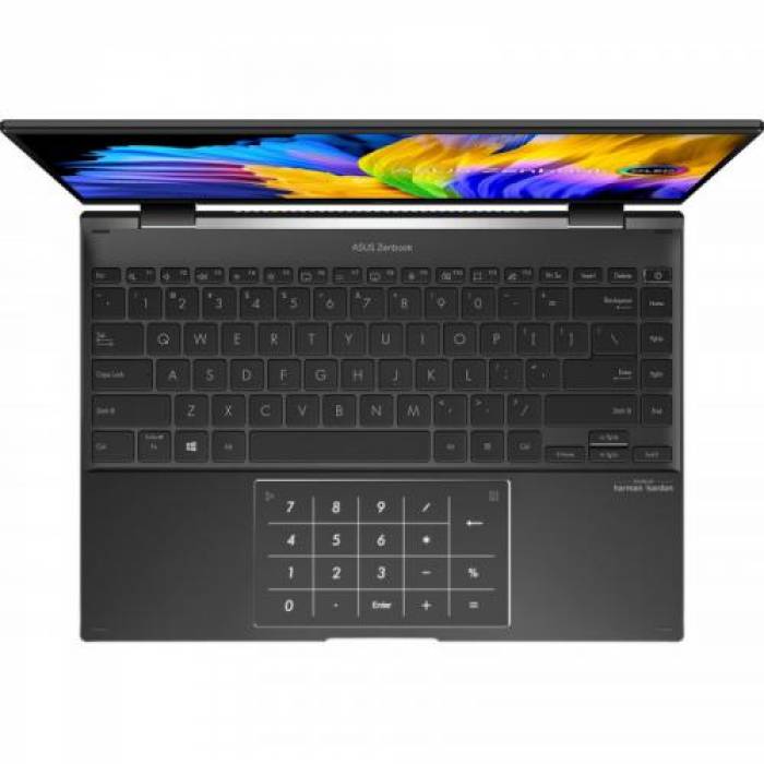 Laptop 2-in-1 ASUS ZenBook 14 Flip OLED UN5401QA-KN161X, AMD Ryzen 7 5800H, 14inch Touch, RAM 16GB, SSD 1TB, AMD Radeon Graphics, Windows 11 Pro, Jade Black