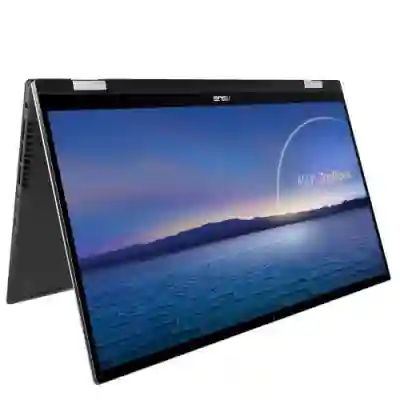 Laptop 2-in-1 Asus ZenBook Flip UX564EI-H2051W, Intel Core i7-1165G7, 15.6inch Touch, RAM 16GB, SSD 512GB + 32GB Intel Optane, nVidia GeForce GTX 1650 Ti 4GB, Windows 11, Mineral Grey