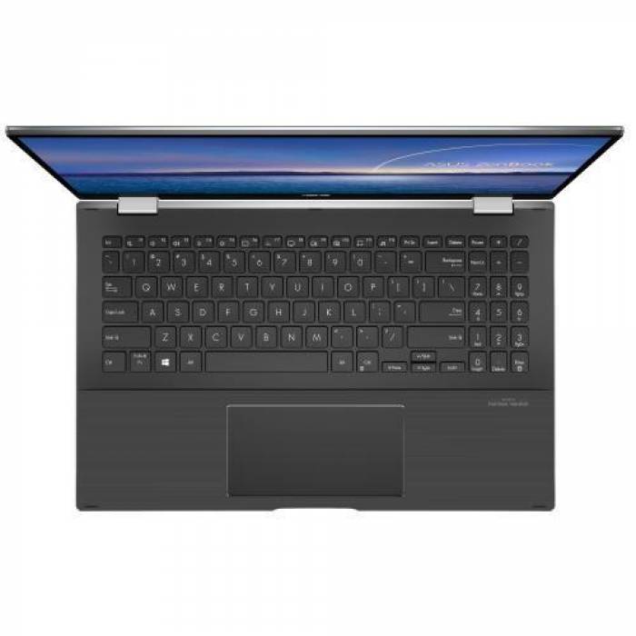Laptop 2-in-1 Asus ZenBook Flip UX564EI-H2051W, Intel Core i7-1165G7, 15.6inch Touch, RAM 16GB, SSD 512GB + 32GB Intel Optane, nVidia GeForce GTX 1650 Ti 4GB, Windows 11, Mineral Grey