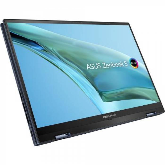 Laptop 2-in-1 ASUS ZenBook S 13 Flip OLED UP5302ZA-LX083W, Intel Core i5-1240P, 13.3inch Touch, RAM 16GB, SSD 512GB, Intel Iris Xe Graphics, Windows 11, Ponder Blue