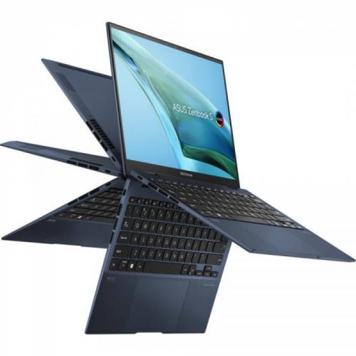 Laptop 2-in-1 ASUS ZenBook S 13 Flip OLED UP5302ZA-LX084W, Intel Core i7-1260P, 13.3inch Touch, RAM 16GB, SSD 1TB,  Intel Iris Xe Graphics, Windows 11, Ponder Blue