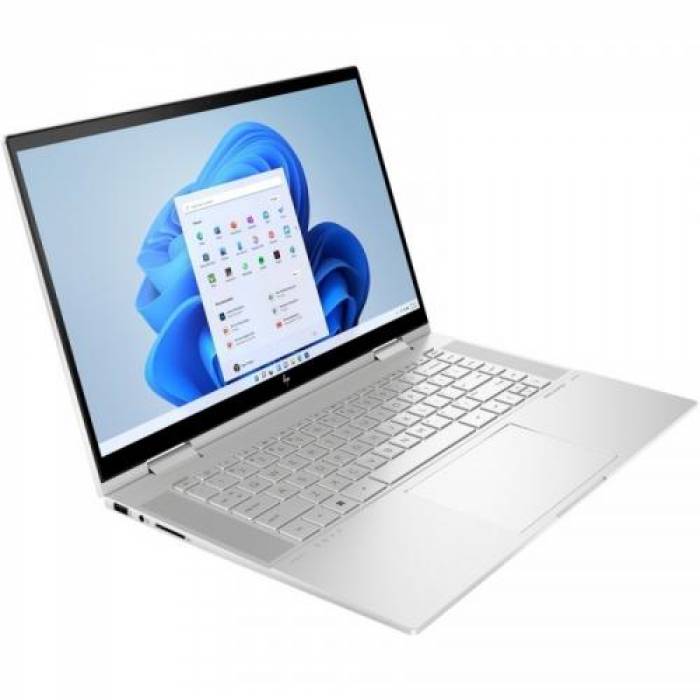 Laptop 2-in-1 HP ENVY x360 15-ew0005nn, 15.6inch Touch, Intel Core i7-1255U, RAM 16GB, SSD 1TB, nVidia GeForce RTX 2050 4GB, Windows 11, Silver