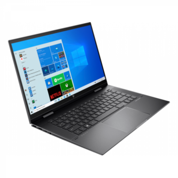 Laptop 2-in-1 HP ENVY x360 Convert 15-eu0053nn, AMD Ryzen 7 5700U, 15.6inch Touch, RAM 16GB, SSD 512GB, AMD Radeon Graphics, Windows 11, Nightfall Black