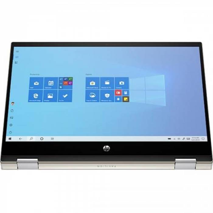 Laptop 2-in-1 HP Pavilion x360 14-dw1016na, Intel Core i7-1165G7, 14inch Touch, RAM 16GB, SSD 1TB, Intel Iris Xe Graphics, Windows 10, Warm Gold