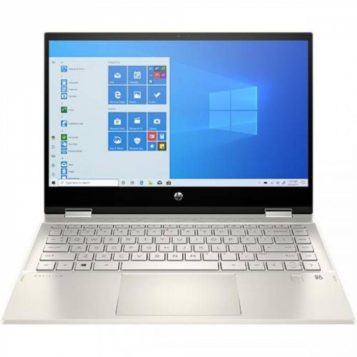 Laptop 2-in-1 HP Pavilion x360 14-dw1016na, Intel Core i7-1165G7, 14inch Touch, RAM 16GB, SSD 1TB, Intel Iris Xe Graphics, Windows 10, Warm Gold