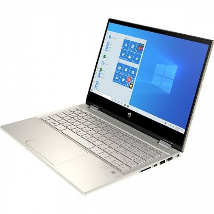 Laptop 2-in-1 HP Pavilion x360 14-dw1016na, Intel Core i7-1165G7, 14inch Touch, RAM 16GB, SSD 1TB, Intel Iris Xe Graphics, Windows 10, Warm Gold