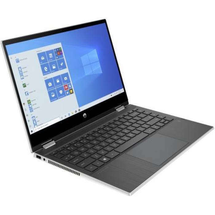 Laptop 2-in-1 HP Pavilion x360 14-dw1021na, Intel Core i7-1165G7, 14inch Touch, RAM 8GB, SSD 512GB, Intel Iris Xe Graphics, Windows 10, Natural Silver