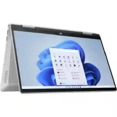 Laptop 2-in-1 HP Pavilion x360 14-ek0002nn, Intel Core i7-1255U, 14inch Touch, RAM 16GB, SSD 1TB, Intel Iris Xe Graphics, Windows 11, Natural Silver