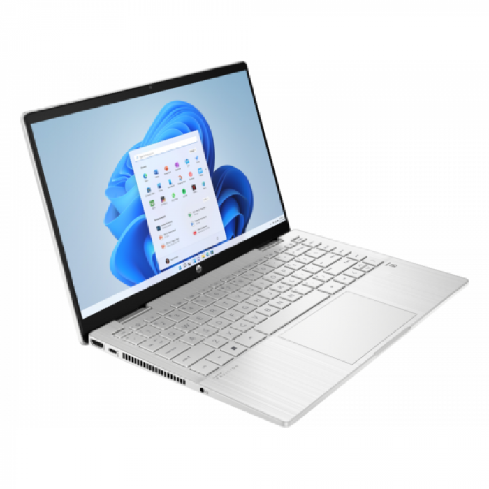 Laptop 2-in-1 HP Pavilion x360 14-ek0002nn, Intel Core i7-1255U, 14inch Touch, RAM 16GB, SSD 1TB, Intel Iris Xe Graphics, Windows 11, Natural Silver
