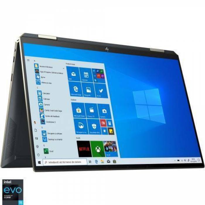 Laptop 2-in-1 HP Spectre x360 14-ea1004nn, Intel Core i7-1195G7, 13.5inch Touch, RAM 16GB, SSD 512GB, Intel Iris Xe Graphics, Windows 11, Nightfall Black