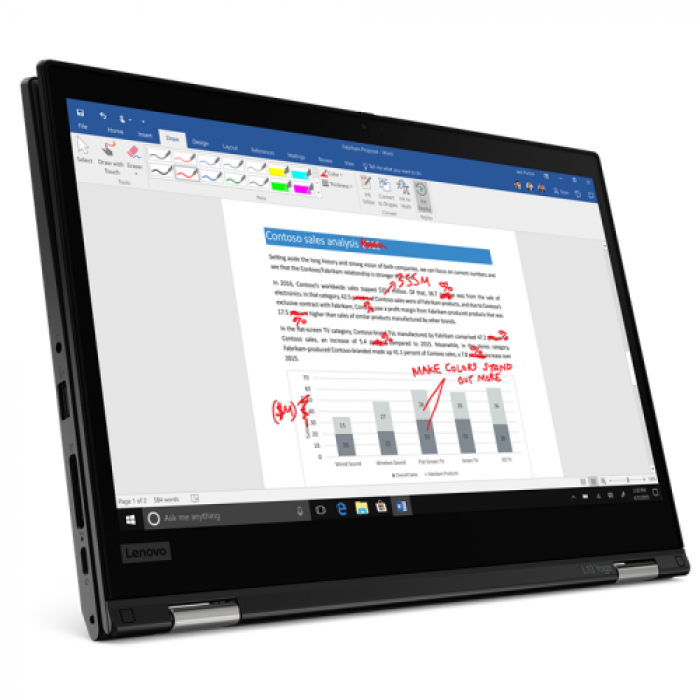 Laptop 2-in-1 Lenovo ThinkPad L13 Yoga Gen3, Intel Core i7-1255U, 13.3inch Touch, RAM 16GB, SSD 512GB, Intel Iris Xe Graphics, Windows 11 Pro, Thunder Black