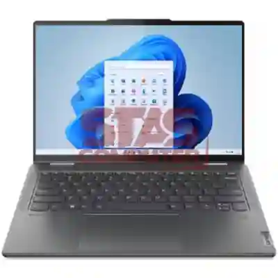 Laptop 2-in-1 Lenovo Yoga 7 14ARP8, AMD Ryzen 7 7735U, 14inch Touch, RAM 16GB, SSD 512GB, AMD Radeon 680M Graphics, Windows 11, Storm Grey