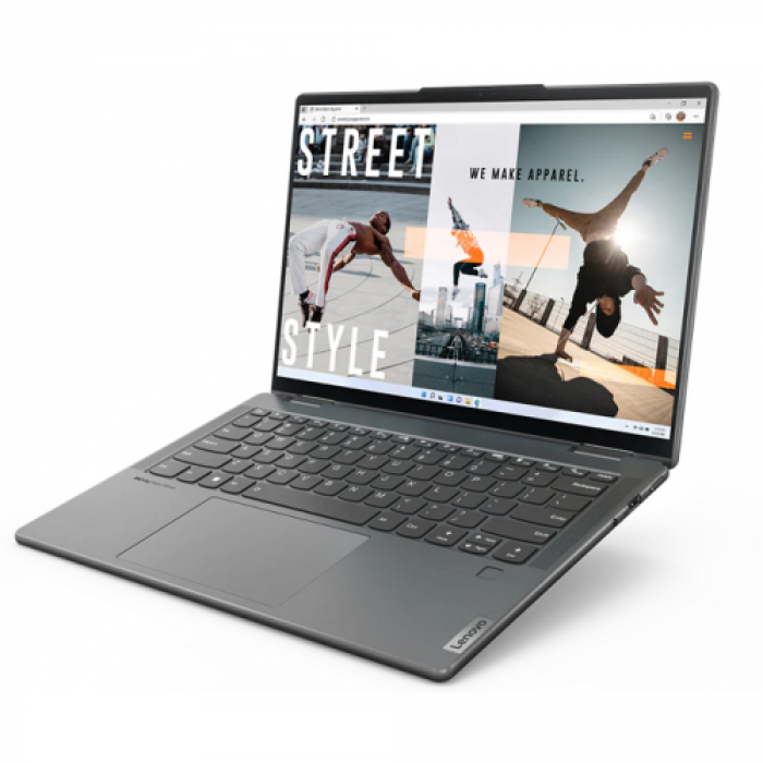 Laptop 2-in-1 Lenovo Yoga 7 14IAL7, Intel Core i7-1240P, 14inch Touch, RAM 16GB, SSD 512GB, Intel Iris Xe Graphics, Windows 11, Storm Grey