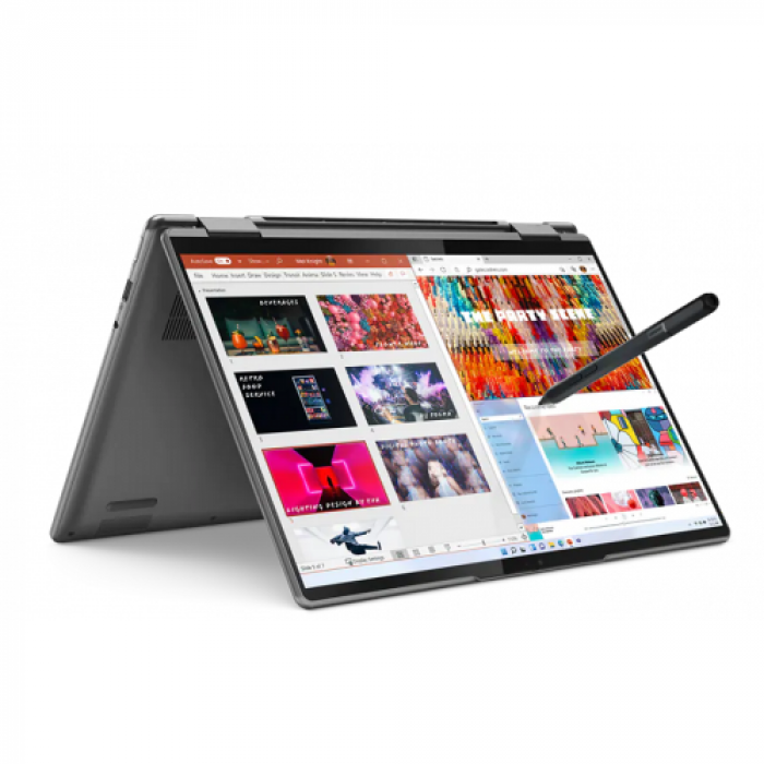 Laptop 2-in-1 Lenovo Yoga 7 14IAL7, Intel Core i7-1240P, 14inch Touch, RAM 16GB, SSD 512GB, Intel Iris Xe Graphics, Windows 11, Storm Grey