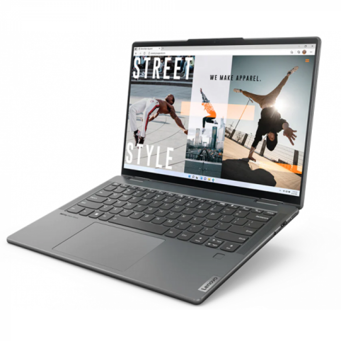 Laptop 2-in-1 Lenovo Yoga 7 14IAL7, Intel Core i7-1260P, 14inch Touch, RAM 16GB, SSD 512GB, Intel Iris Xe Graphics, Windows 11, Storm Grey