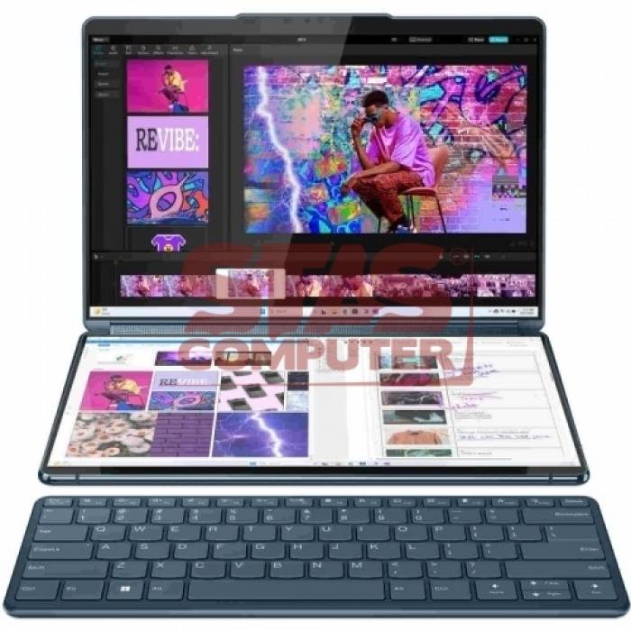 Laptop 2-in-1 Lenovo Yoga Book 9 13IMU9, Intel Core Ultra 7 155U, 2x 13.3inch Touch, RAM 16GB, SSD 1TB, Intel Graphics, Windows 11, Tidal Teal